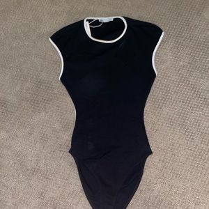Zara piped open back bodysuit
